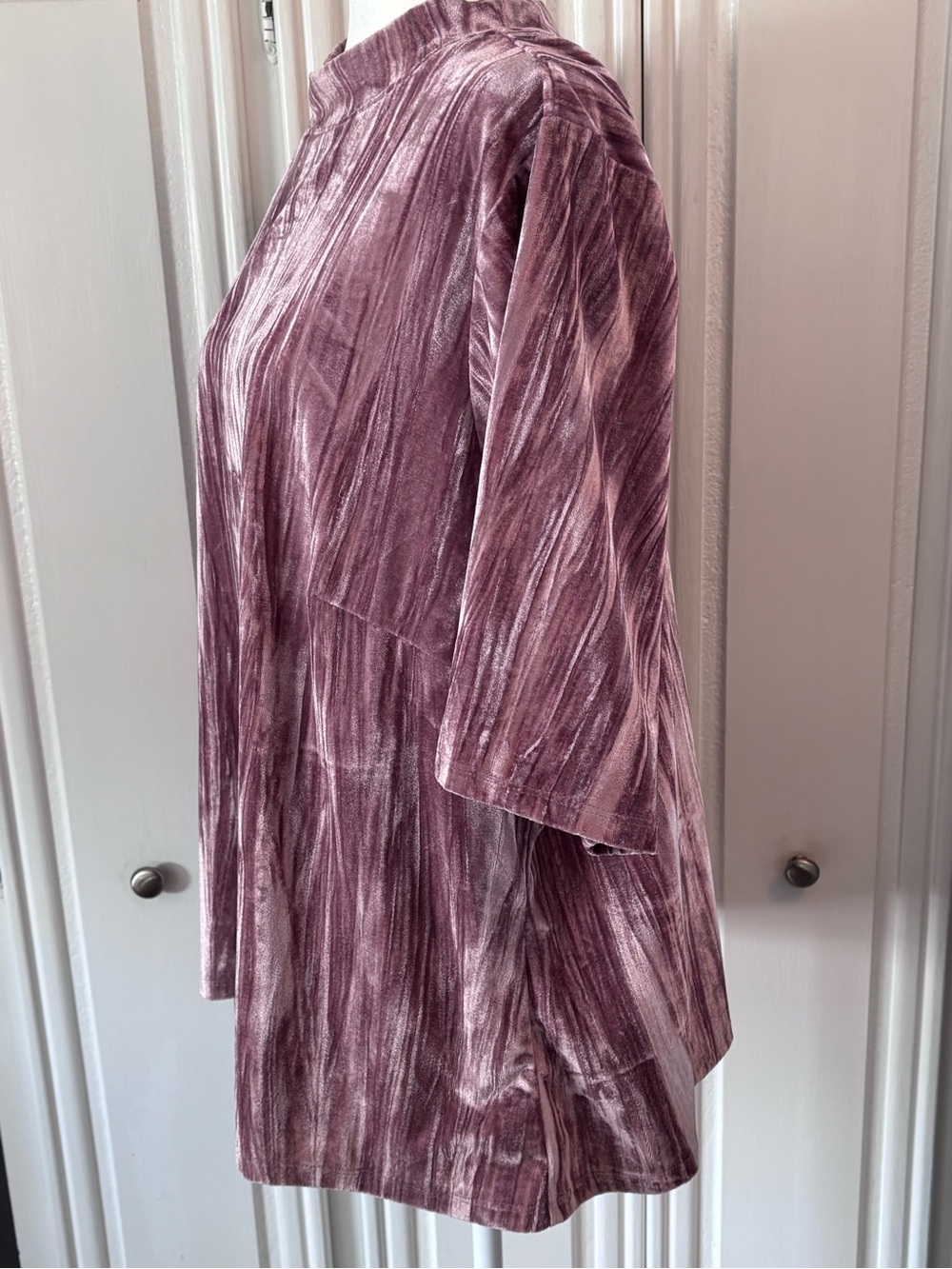 Women's Anthropologie Plum Tie-Dye Velvet Top 3X - Picture 3 of 11
